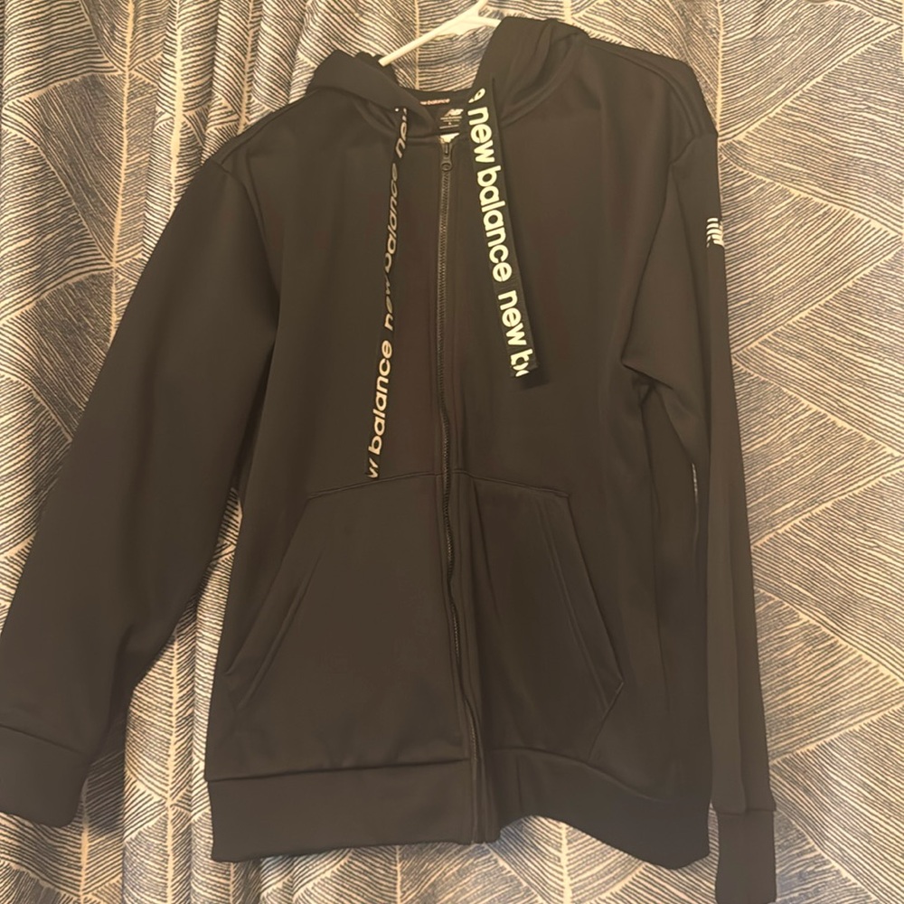Black New Balance Hooded Zip-Up Sweatshirt Jacket